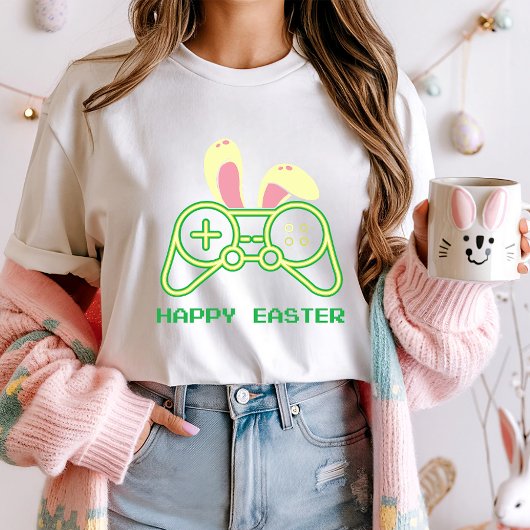 Easter Bunny Controller Gaming Shirt; Easter Gamer T-shirt