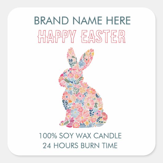 Easter Bunny Custom Candle Label (Voorkant)