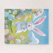 Easter Bunny | Cute Easter Pastel Wildflower Legpuzzel (Horizontaal)