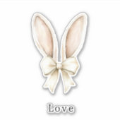 Easter Bunny Ears Bow Love Sticker (Voorkant)