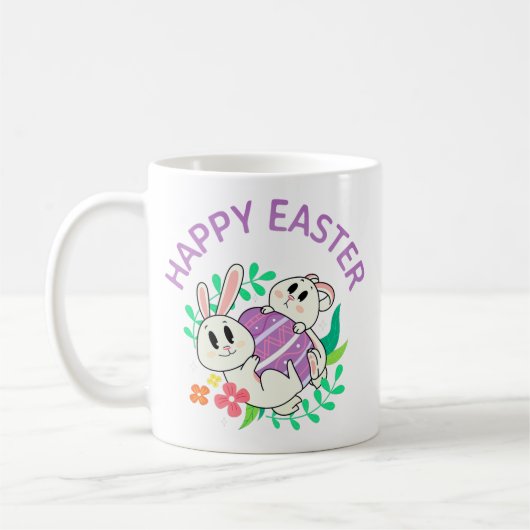 Easter Bunny Egg Hug Mug (Gauche)