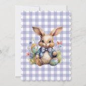 Easter Bunny Eggs and Flowers Baby shower Kaart (Achterkant)