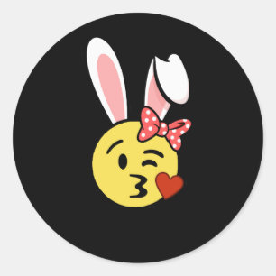Easter Bunny Emoji Ronde Sticker