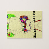EASTER BUNNY ET FLEURS puzzle (Horizontal)