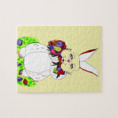 EASTER BUNNY ET FLEURS puzzle (Horizontal)