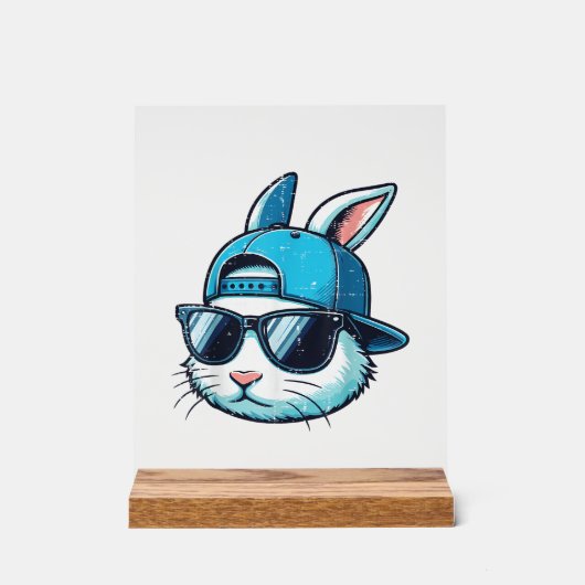Easter Bunny Face Baseball Cap Sunglasses Rabbit B (Recto)