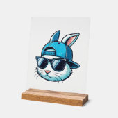Easter Bunny Face Baseball Cap Sunglasses Rabbit B (Angle)