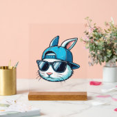 Easter Bunny Face Baseball Cap Sunglasses Rabbit B Acryl Bord (Huwelijk)