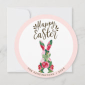  Easter Bunny Floral Wenskaart Feestdagenkaart (Voorkant)