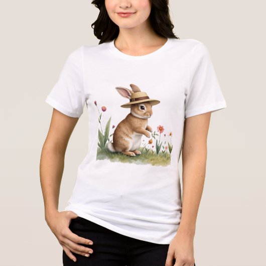 easter bunny garden Tri-Blend shirt (Voorkant)
