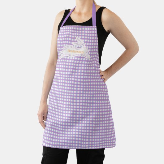 Easter Bunny Gingham Custom Schort (Insitu)
