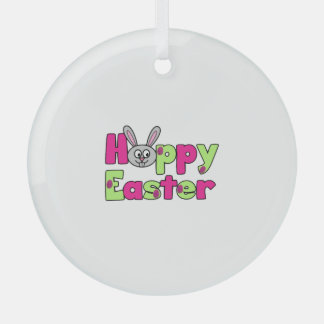 Easter Bunny Happy Easter Eggs Glas Ornament