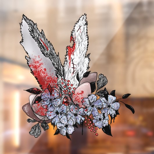 Easter Bunny Horror Raamsticker (Vel 2)