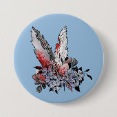 Easter Bunny Horror Ronde Button 7,6 Cm (Voorkant)