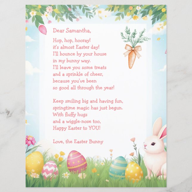 Easter Bunny Letter and Question Game for Children (Voorkant)