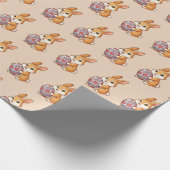 Easter Bunny Pattern Wrapping Paper | Glossy Art Cadeaupapier (Hoek)