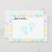 Easter Bunny Paw Print Pattern Just a Note Notitiekaartje (Voorkant)