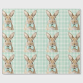 Easter Bunny Plaid Pattern Wrapping Paper Cadeaupapier (Vlak)