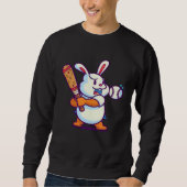 Easter Bunny Playing Baseball Baseball Easter Trui (Voorkant)