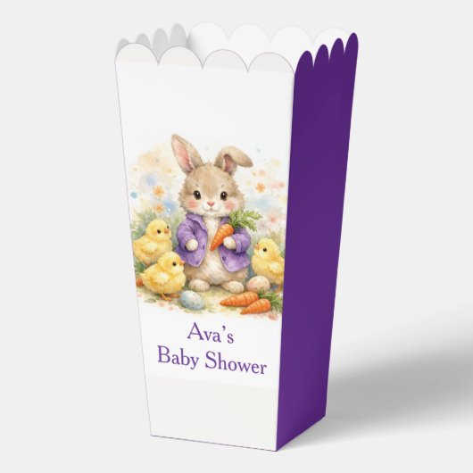 Easter Bunny Purple Jacket Baby Shower Bedankdoosjes (Voorkant)