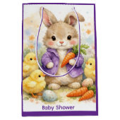 Easter Bunny Purple Jacket Baby Shower Medium Cadeauzakje (Voorkant)