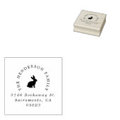 Easter Bunny Rabbit Elegant Typografie Adres Rubberstempel (Gestempeld)