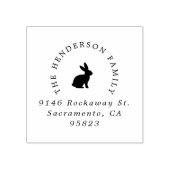 Easter Bunny Rabbit Elegant Typografie Adres Rubberstempel (Afrduk)
