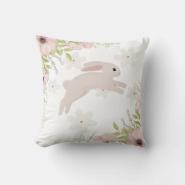 Easter Bunny Rabbit Pink Flowers Kussen