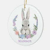 Easter Bunny Rabbit Waterverf Floral Keramisch Ornament (Links)