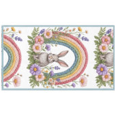 Easter Bunny Rainbow Art Spring Wildflowers Meadow Tafelkleed (Voorkant (Horizontaal))