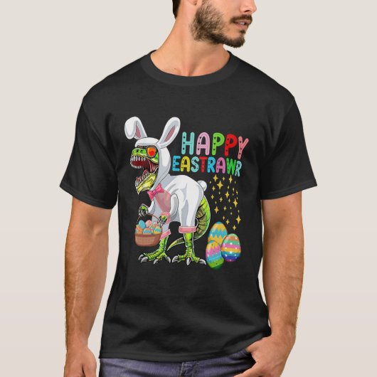Easter Bunny Rex Dinosaur Egg  2023 Happy EastRAWR T-shirt (Voorkant)