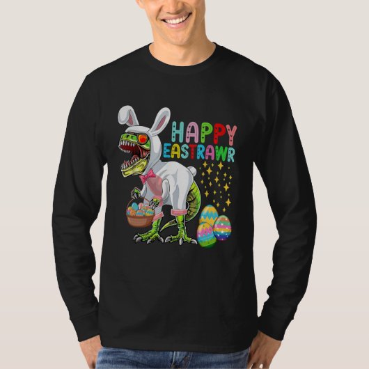 Easter Bunny Rex Dinosaur Egg  2023 Happy EastRAWR T-shirt (Voorkant)