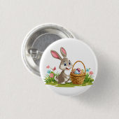 Easter bunny ronde button 3,2 cm (Voorkant /achterkant)