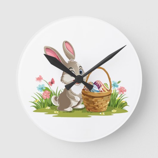 Easter bunny ronde klok (Voorkant)