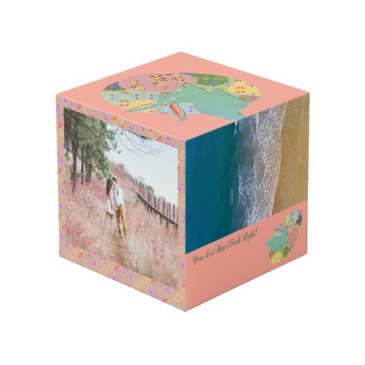 Easter Bunny Rose Eggs Photo Cube (Angle arrière)