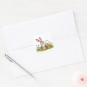 Easter bunny vierkante sticker (Envelop)