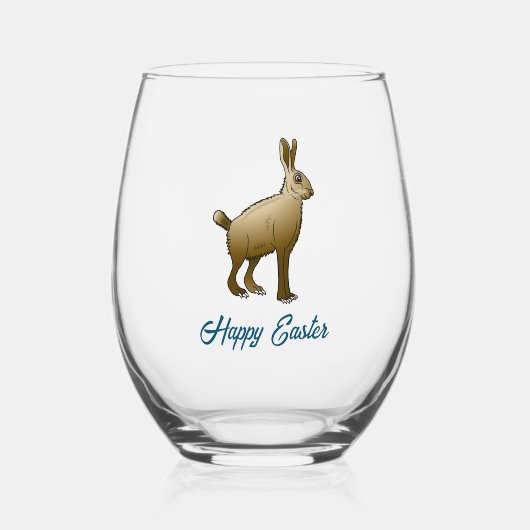 Easter Bunny Wijnglas Zonder Voet (Voorkant)
