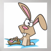Easter Bunny With A Basket Poster (Voorkant)