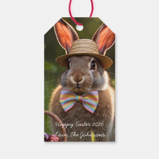 Easter Bunny with Eggs Cadeaulabel (Voorkant)