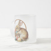 Easter bunny with flowers and Easter eggs Matglas Koffiemok (Voorkant links)