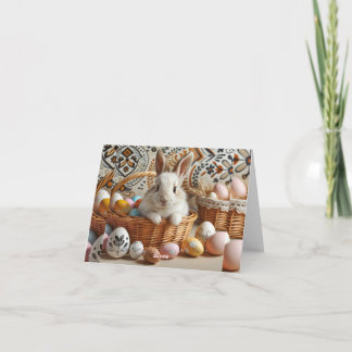 Easter bunny with his eggs.