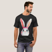 Easter Bunny with Pink Headband T-shirt (Voorkant volledig)