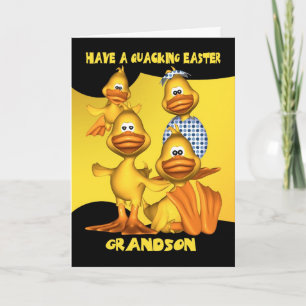 Easter Card With Fun Ducks, Quacking Eas Feestdagen Kaart