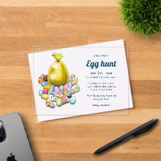 Easter Chick and the Golden Easter Egg Acryl Uitnodigingen