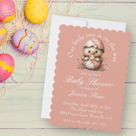 Easter Chick Baby Shower Invitation Kaart