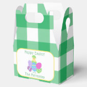 EASTER Chick Eggs and bold green check NAME Bedankdoosjes (Geopend)