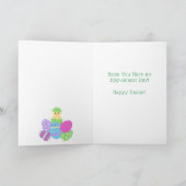 EASTER Chick Eggs and Bright Blue Greeting NAME Feestdagen Kaart (Binnen)