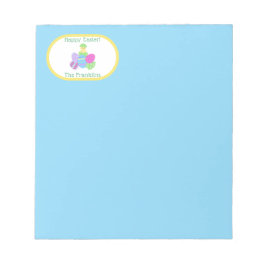 EASTER Chick Eggs and Bright Blue Paper Notitieblok