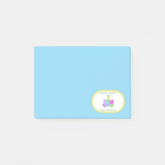 EASTER Chick Eggs and Bright Blue Paper Post-it® Notes (Voorkant)