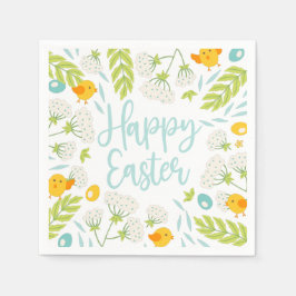 Easter Chicks Spring Floral Foliage  Servet